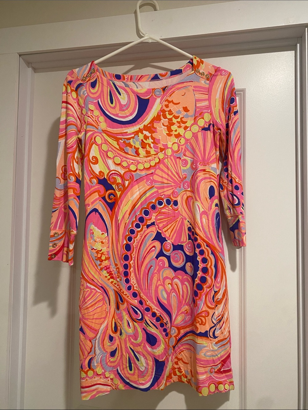 Lilly Pulitzer Womens Sophie Dress Multi Reef retreat brand new 3/4 sleeve